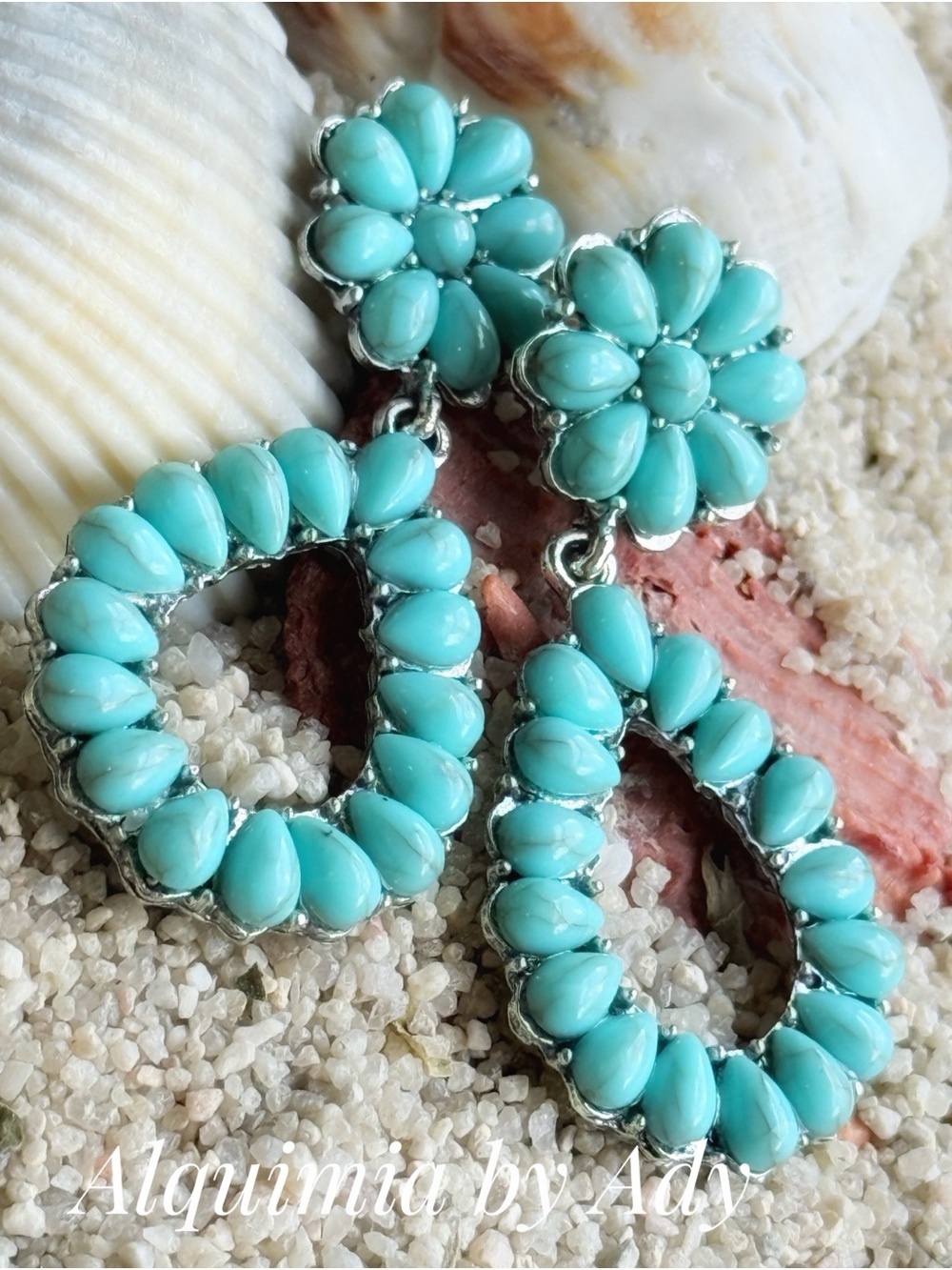Alquimia Seafoam Floral Teardrop Earrings